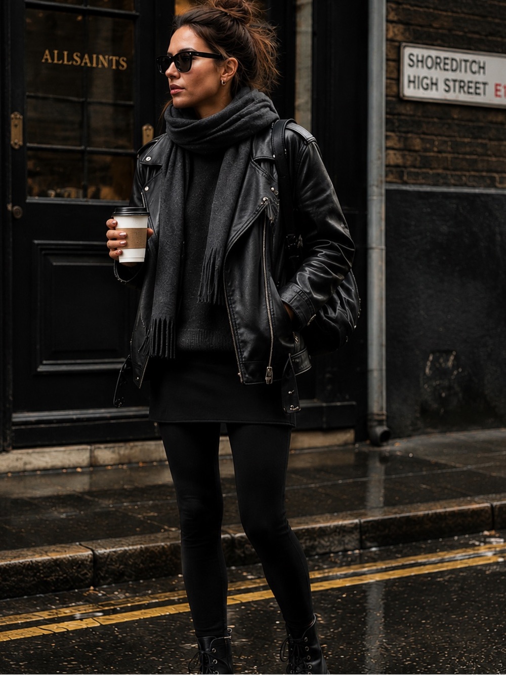🖤 AllSaints Raffi Skirted Leggings M